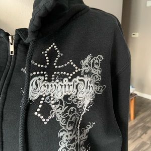 cow Girl up black hooded sweatshirt